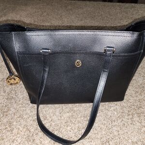 Michael Kors Black Leather Tote Bag